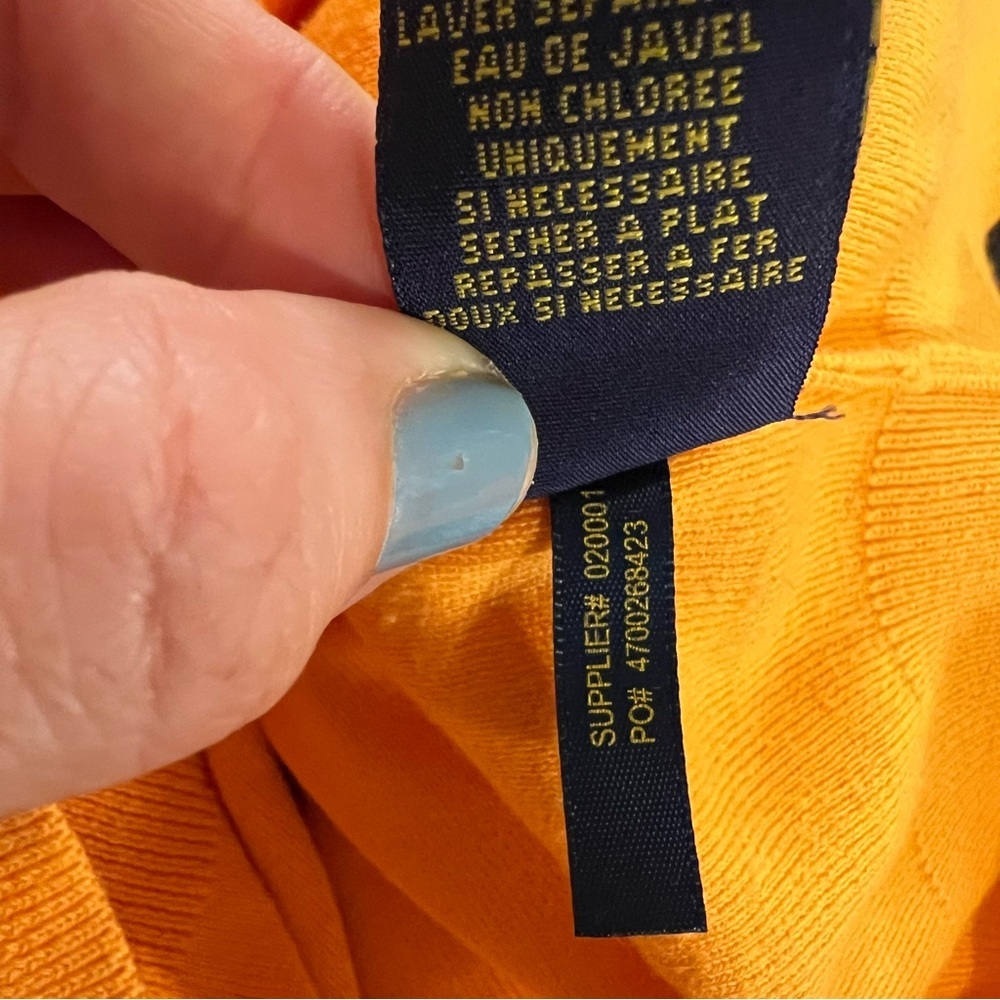 Polo by Ralph Lauren Orange V-Neck Cotton Sweater size large - Picture 13 of 13